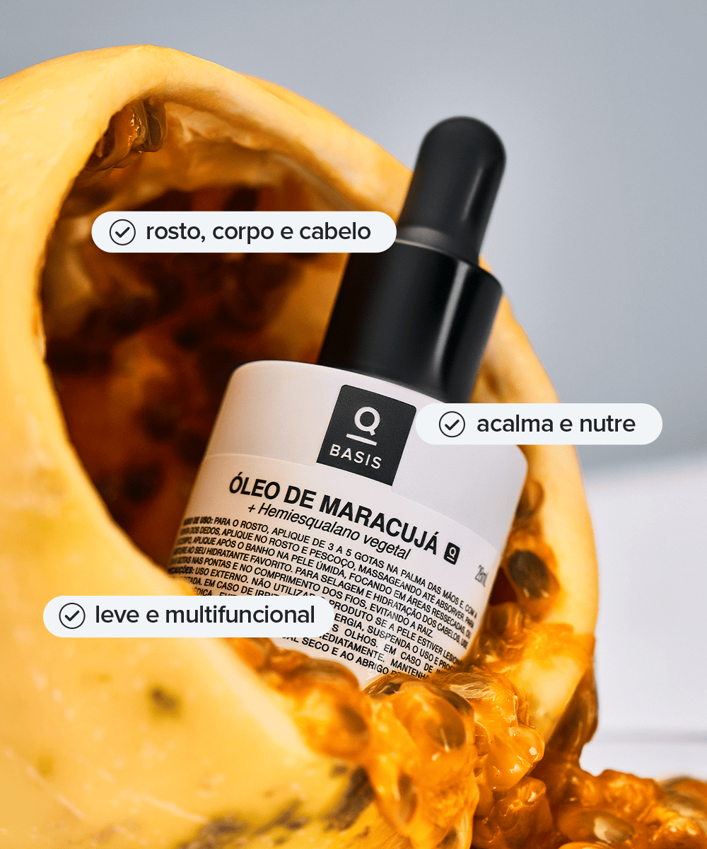 Óleo Multipropósito – Rosto, Cabelo e Corpo – Maracujá + Hemiesqualano
